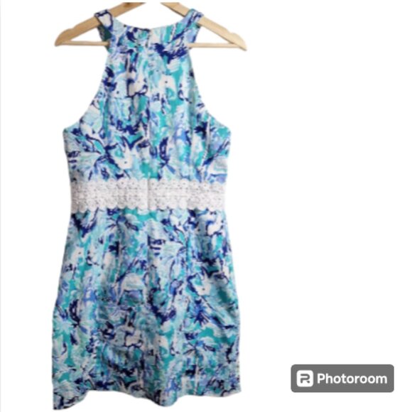 Lilly Pulitzer Ashlyn Shift Sleeveless Dress with Lace Accented Waist Size 10 - Picture 6 of 11